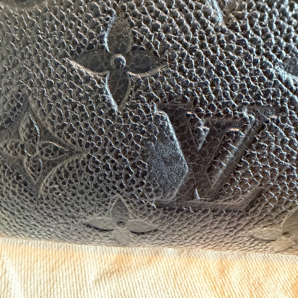 Louis Vuitton Black Embossed Monogram Neverfull Tote - Picture 7 of 16